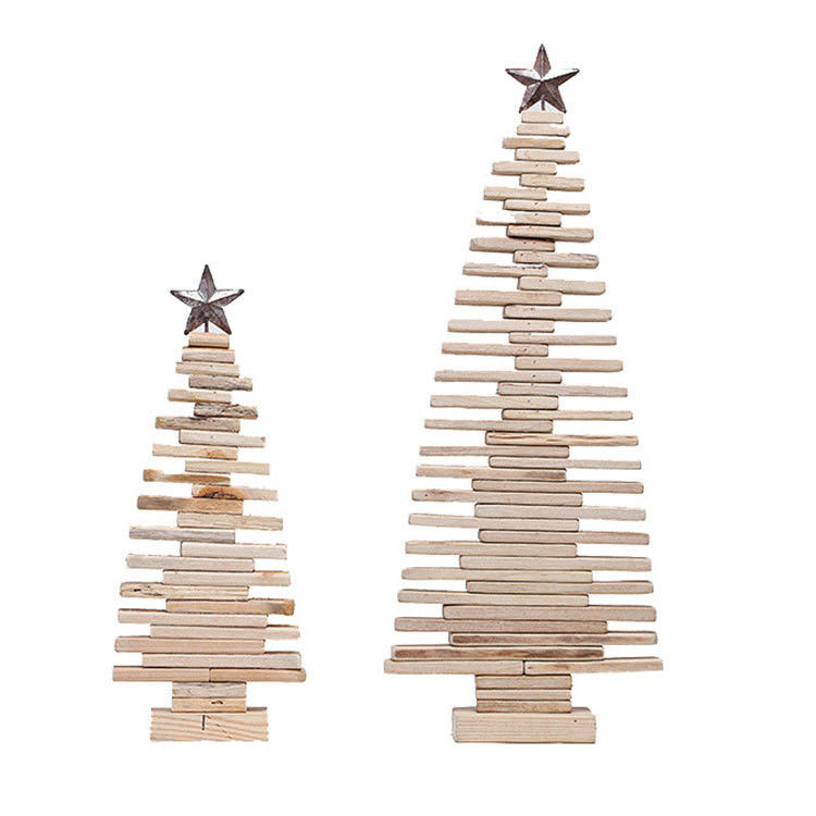 Decorazioni per l'albero di Natale Ornamenti con disegno semplice e colore di legno naturale