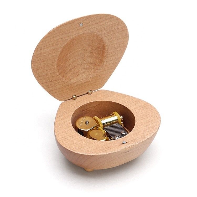 Logo personalizzato Disegno accettabile Scatola musicale in legno per Natale Mini scatola a manovella