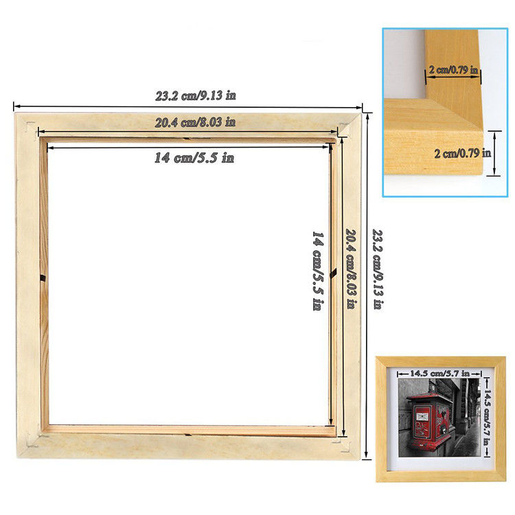 Cornice di immagine in legno a colori semplici Pino non finito per cornice fotografica a colori personalizzata